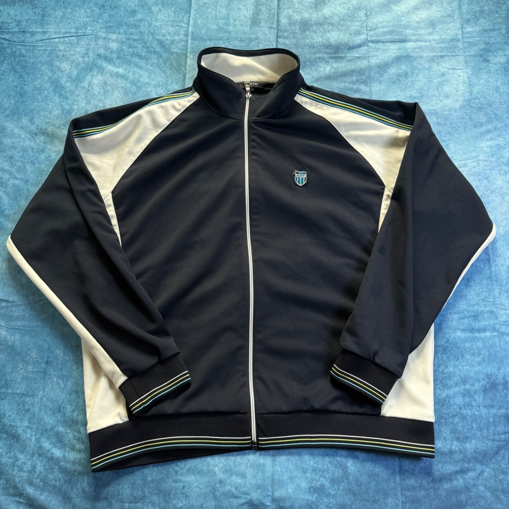 Activ FnC Kolon Track Jacket Full Zip Navy White Y2K Korea Large - Picture 1 of 8